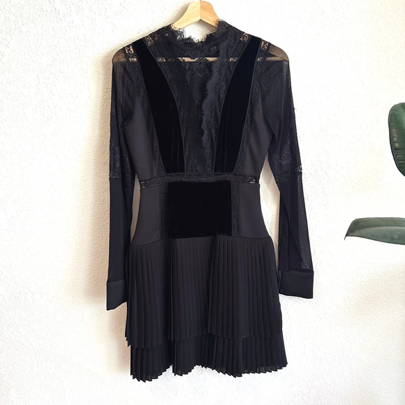 Twinset Womens Velvet/Lace Mini Dress 38/XXS Whimsygoth Steampunk Lolita Witchy - Picture 1 of 13